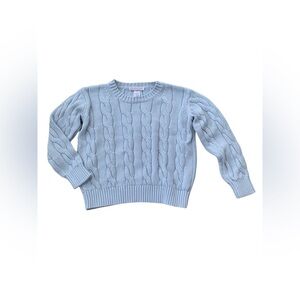 The Beaufort Bonnet Company Size 7 Light Blue Crawford Crewneck Cable Sweater